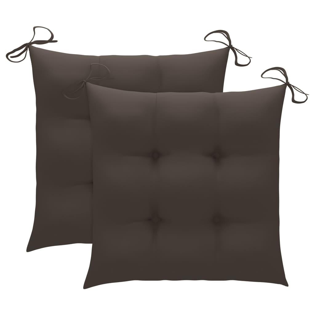 Stolehynder 2 stk. 40x40x7 cm oxfordstof gråbrun