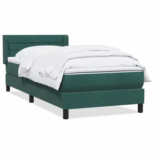 Kontinentalseng med madras 90x220 cm fløjl mørkegrøn