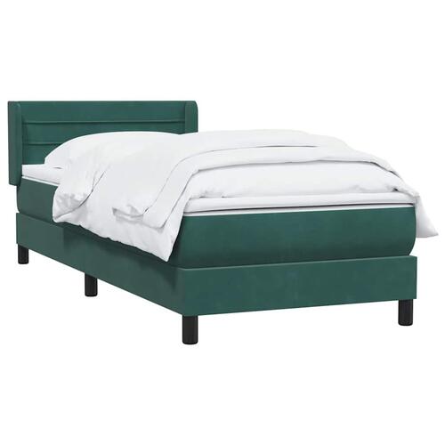 Kontinentalseng med madras 90x220 cm fløjl mørkegrøn