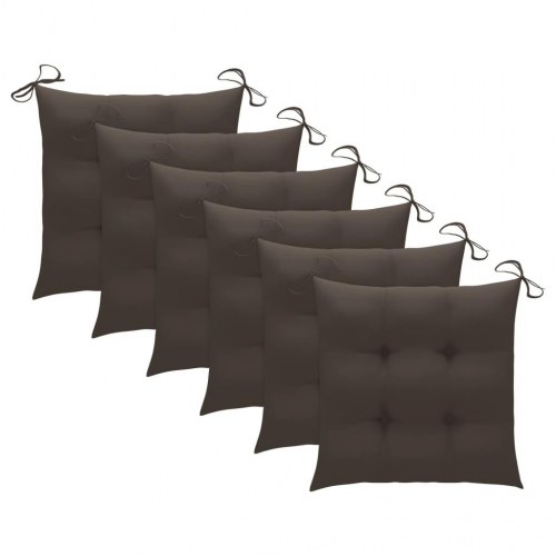 Stolehynder 6 stk. 50x50x7 cm oxfordstof gråbrun