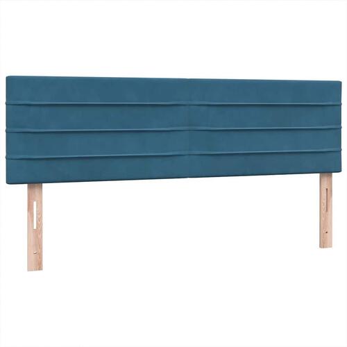Kontinentalseng med madras 140x210 cm fløjl mørkeblå