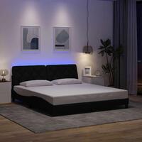 Sengeramme med LED uden madras 180x200 cm stof sort