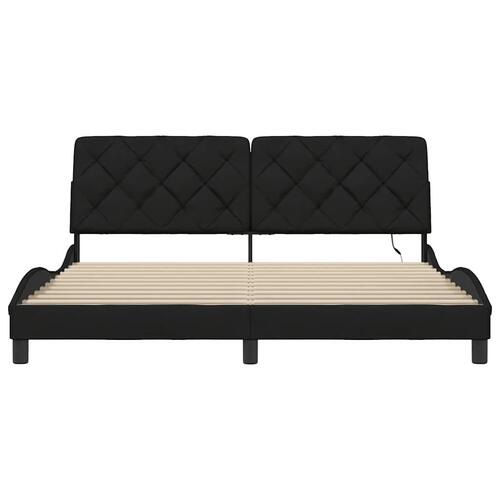 Sengeramme med LED uden madras 180x200 cm stof sort