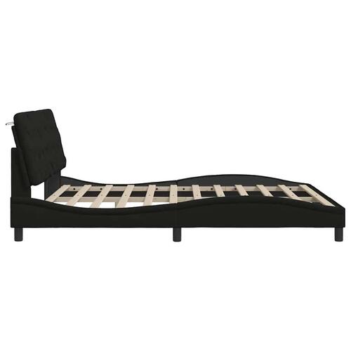 Sengeramme med LED uden madras 180x200 cm stof sort