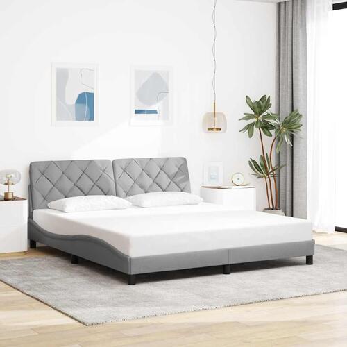 Sengeramme med LED uden madras 180x200 cm stof grå