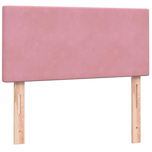 Kontinentalseng med madras lyserød 80x210 cm fløjl