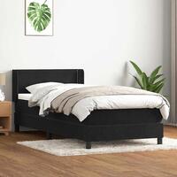 Kontinentalseng med madras 90x210 cm fløjl sort