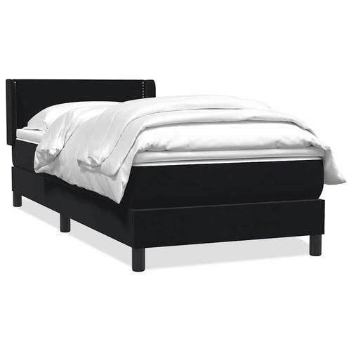 Kontinentalseng med madras 90x210 cm fløjl sort