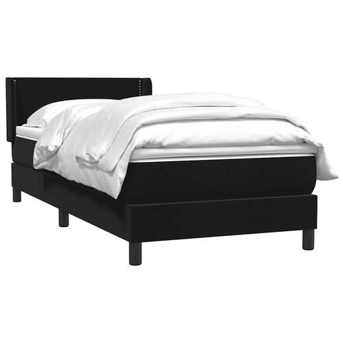 Kontinentalseng med madras 90x210 cm fløjl sort