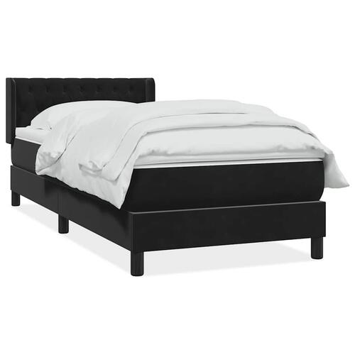 Kontinentalseng med madras 90x210 cm fløjl sort