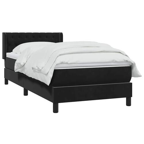 Kontinentalseng med madras 90x210 cm fløjl sort