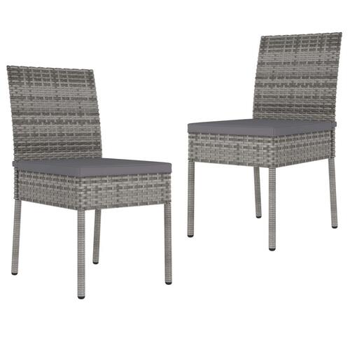 Havestole 2 stk. polyrattan grå