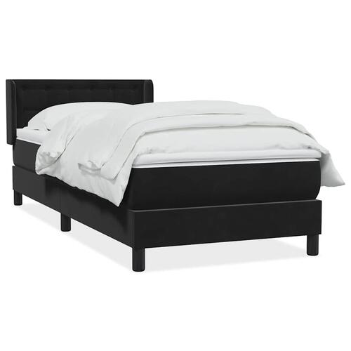 Kontinentalseng med madras 100x210 cm fløjl Sort