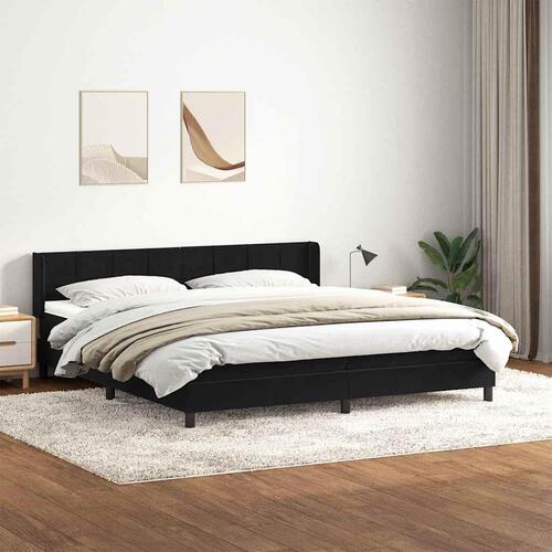 Kontinentalseng med madras 200x210 cm fløjl sort