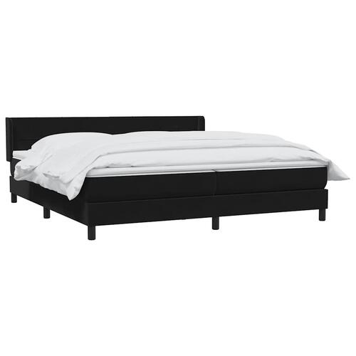 Kontinentalseng med madras 200x210 cm fløjl sort