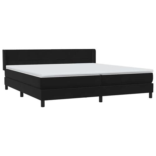 Kontinentalseng med madras 200x210 cm fløjl sort