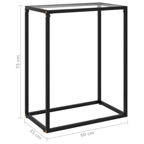 Konsolbord 60x35x75 cm hærdet glas transparent