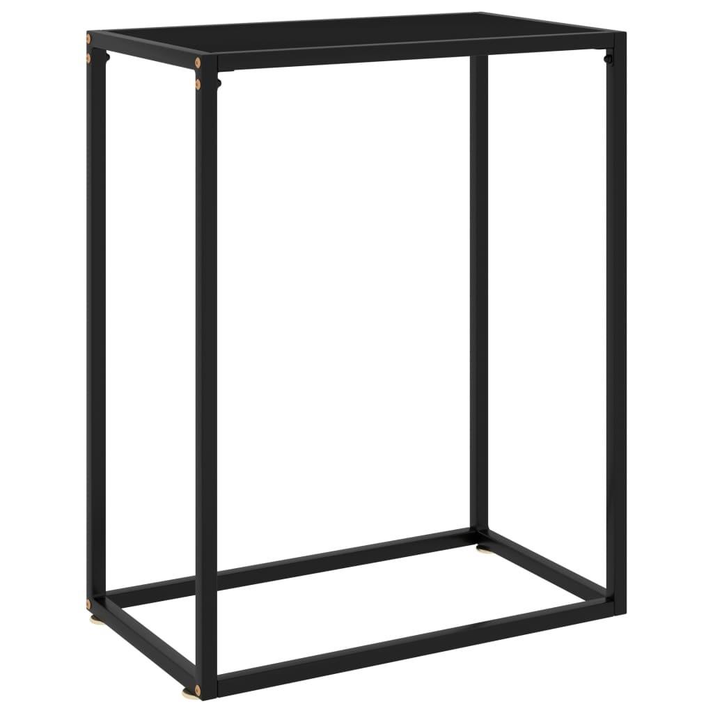 Konsolbord 60x35x75 cm hærdet glas sort