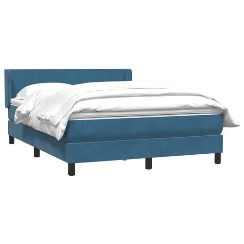 Kontinentalseng med madras 140x210 cm fløjl mørkeblå