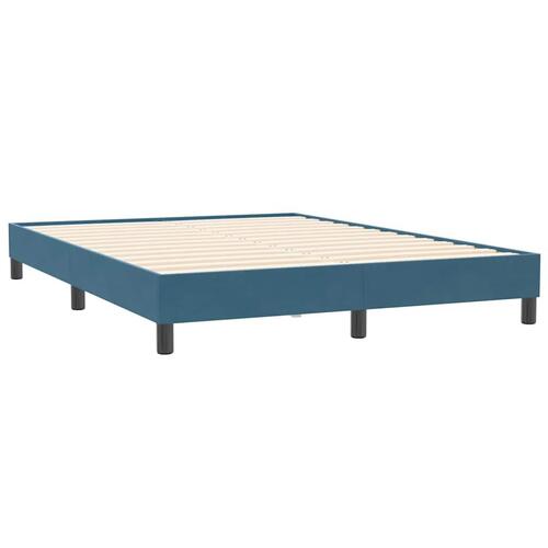Kontinentalseng med madras 140x210 cm fløjl mørkeblå