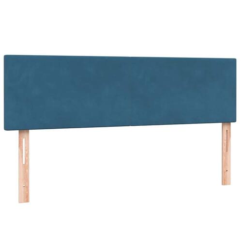 Kontinentalseng med madras 140x210 cm fløjl mørkeblå