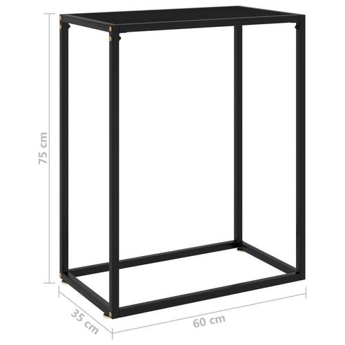 Konsolbord 60x35x75 cm hærdet glas sort