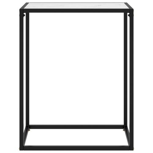 Konsolbord 60x35x75 cm hærdet glas hvid