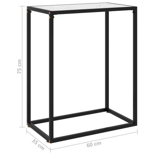 Konsolbord 60x35x75 cm hærdet glas hvid