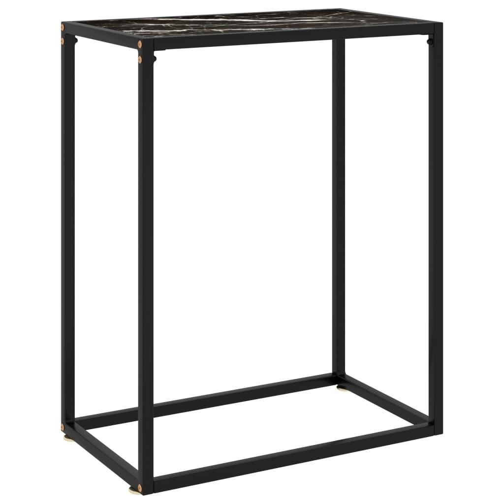 Konsolbord 60x35x75 cm hærdet glas sort