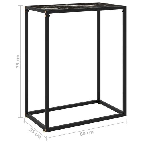 Konsolbord 60x35x75 cm hærdet glas sort