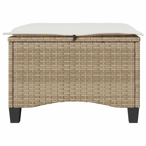 Haveskamler 2 stk. med hynder 55x55x36 cm polyrattan beige