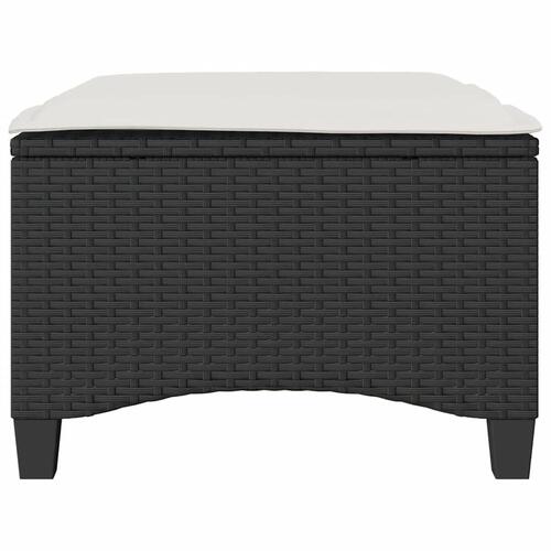Havestole med hynder 2 stk. 55x55x36 cm polyrattan sort