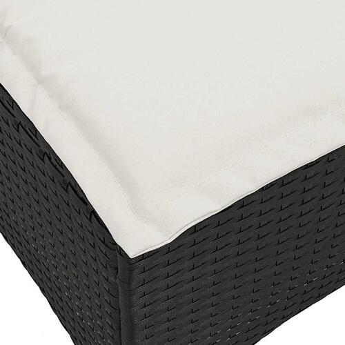 Havestole med hynder 2 stk. 55x55x36 cm polyrattan sort