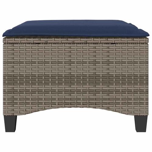 Havestole med hynder 2 stk. 55x55x36 cm polyrattan grå