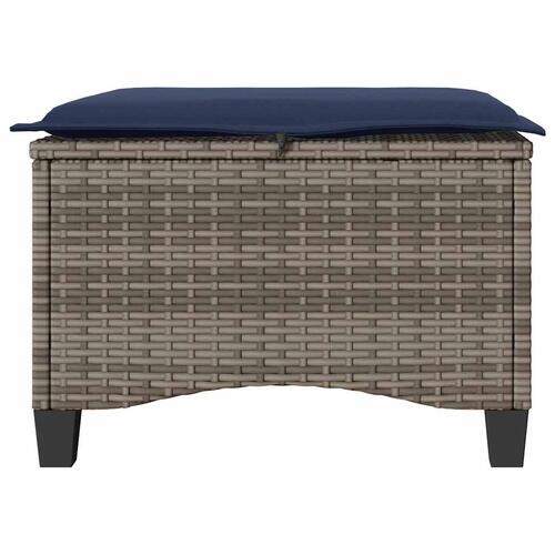 Havestole med hynder 2 stk. 55x55x36 cm polyrattan grå