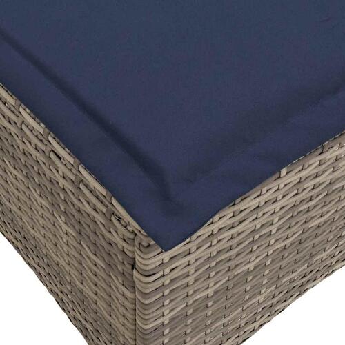 Havestole med hynder 2 stk. 55x55x36 cm polyrattan grå