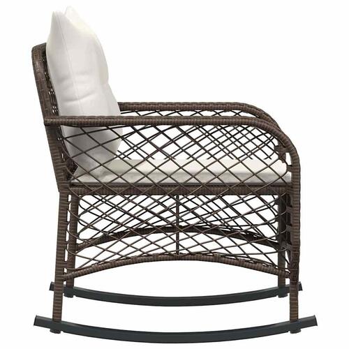 Udendørs gyngestol med hynder polyrattan brun