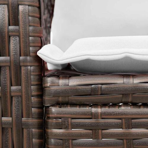 Udendørs gyngestol med hynder polyrattan brun