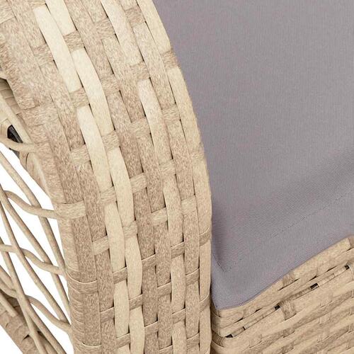 Udendørs gyngestol med hynder polyrattan beige