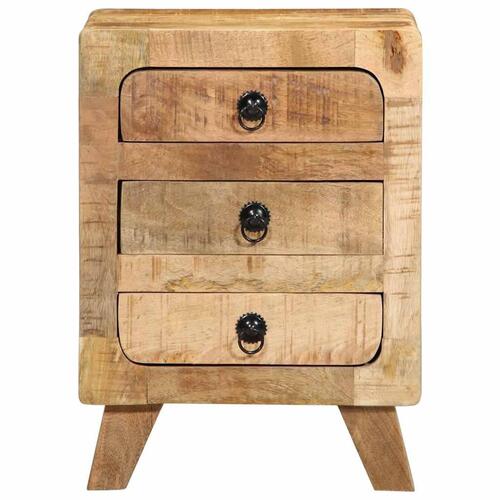 Sengeborde 2 stk. 37x32x50 cm massivt ru mangotræ
