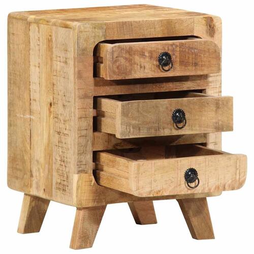 Sengeborde 2 stk. 37x32x50 cm massivt ru mangotræ