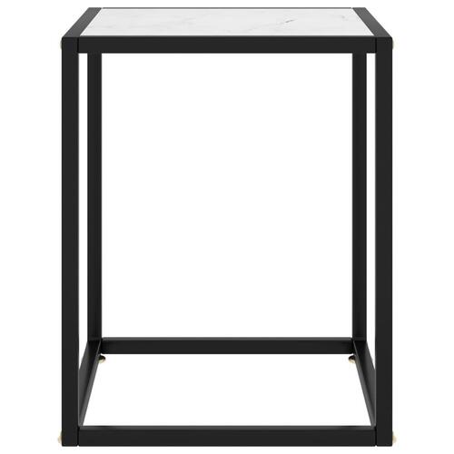 Sofabord 40x40x50 cm marmorglas hvid