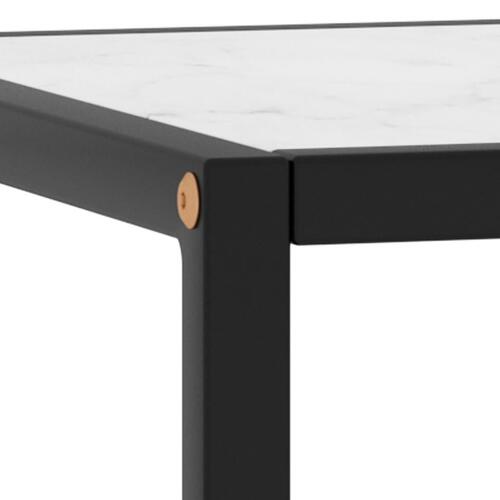 Sofabord 40x40x50 cm marmorglas hvid