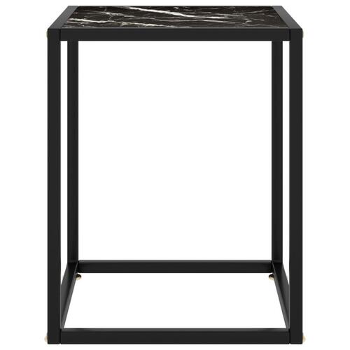 Sofabord 40x40x50 cm marmorglas sort