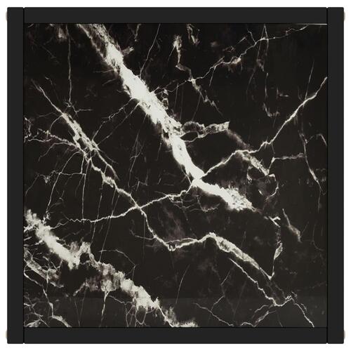 Sofabord 40x40x50 cm marmorglas sort
