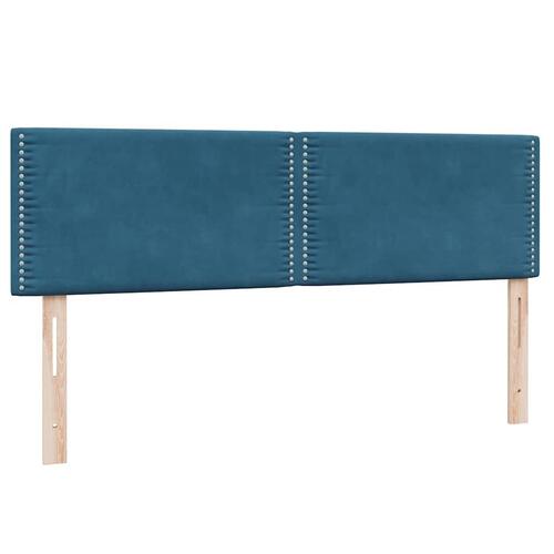 Kontinentalseng med madras 140x220 cm fløjl mørkeblå