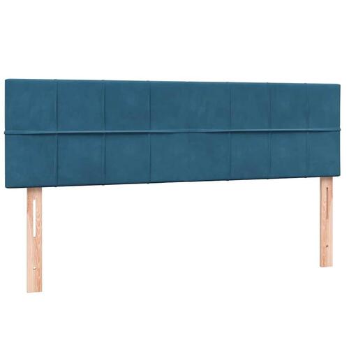 Kontinentalseng med madras 140x220 cm fløjl mørkeblå