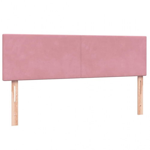 Kontinentalseng med madras 140x210 cm - fløjl, lyserød