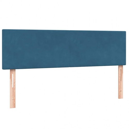 Kontinentalseng med madras 140x220 cm fløjl mørkeblå