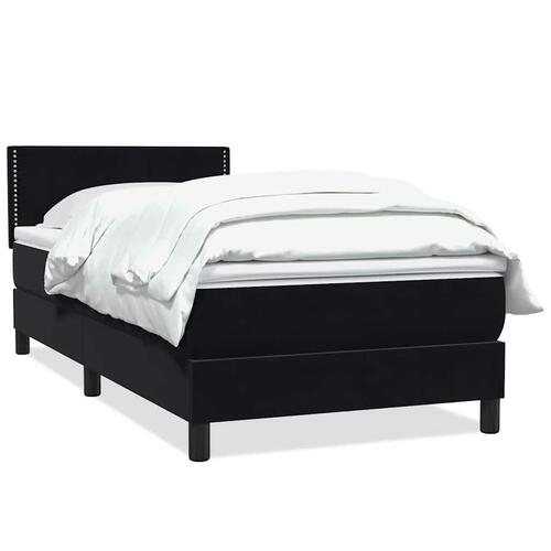 Kontinentalseng med madras 90x210 cm fløjl sort